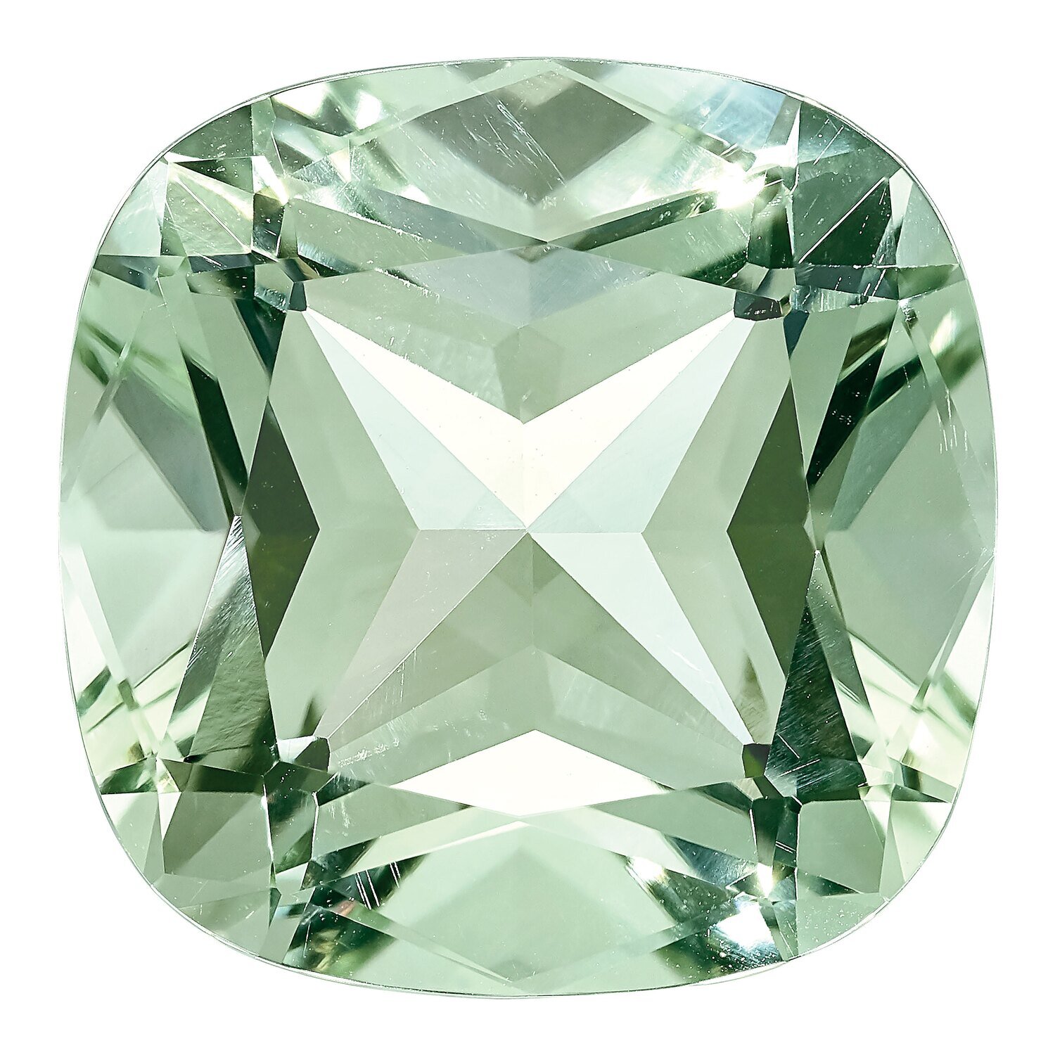 Green Quartz 12mm Square Cushion AA Quality Gemstone GQ-1200-CUF-AA, MPN: GQ-1200-CUF-AA,
