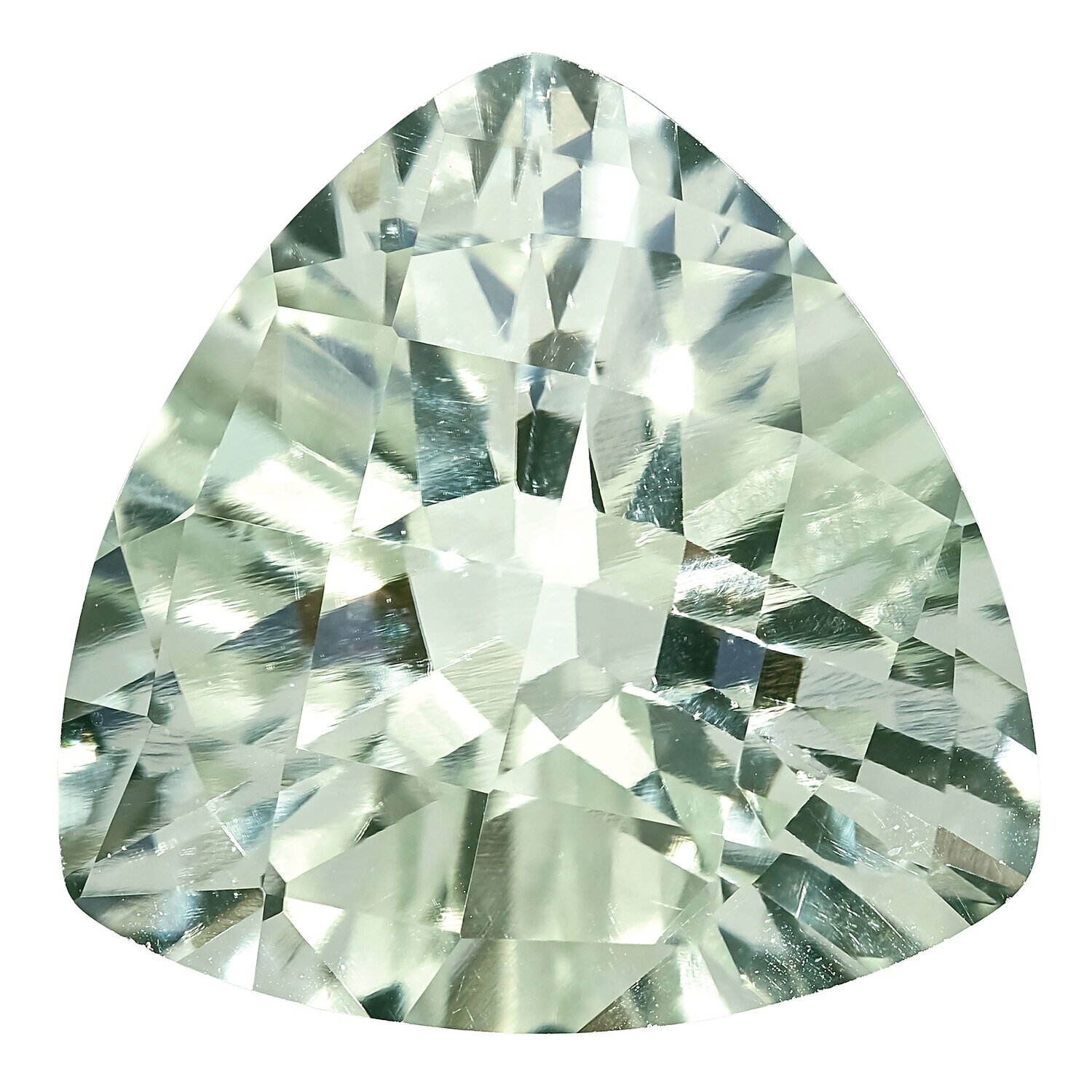 Green Quartz 8mm Trillion Checkerboard AA Quality Gemstone GQ-0800-TRX-AA, MPN: GQ-0800-TRX-AA,