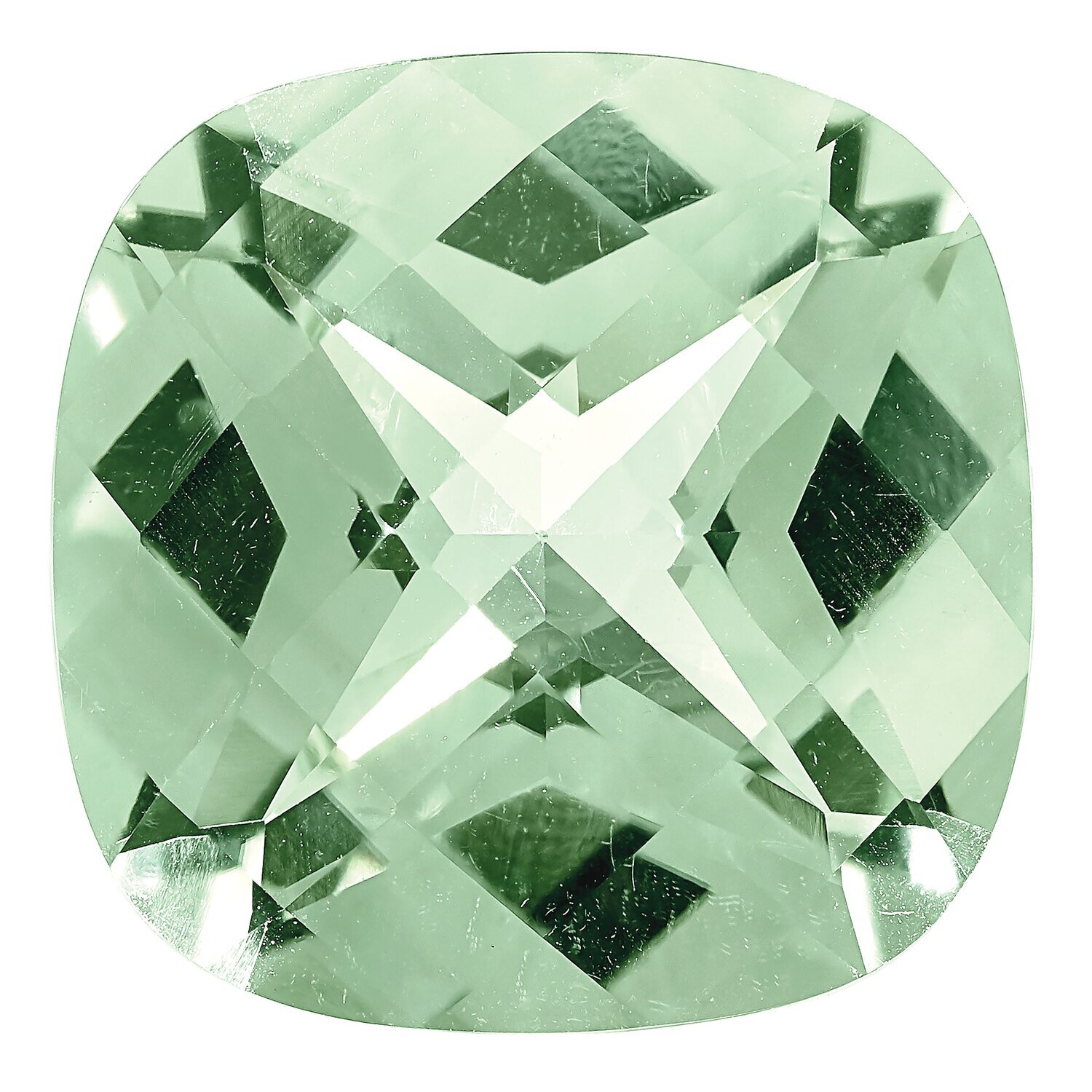 Green Quartz 11mm Cushion Checkerboard AA Quality Gemstone GQ-1100-CUX-AA, MPN: GQ-1100-CUX-AA,