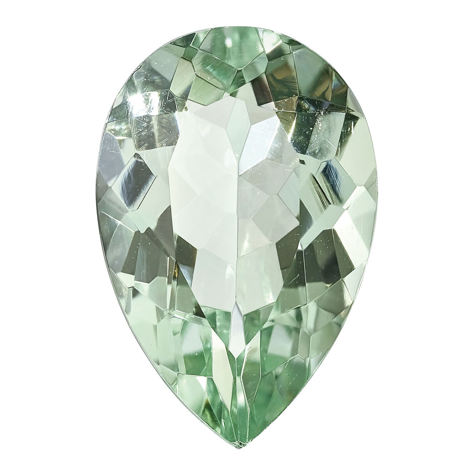 Green Quartz 10X7mm Pear AA Quality Gemstone GQ-1007-PSF-AA, MPN: GQ-1007-PSF-AA,