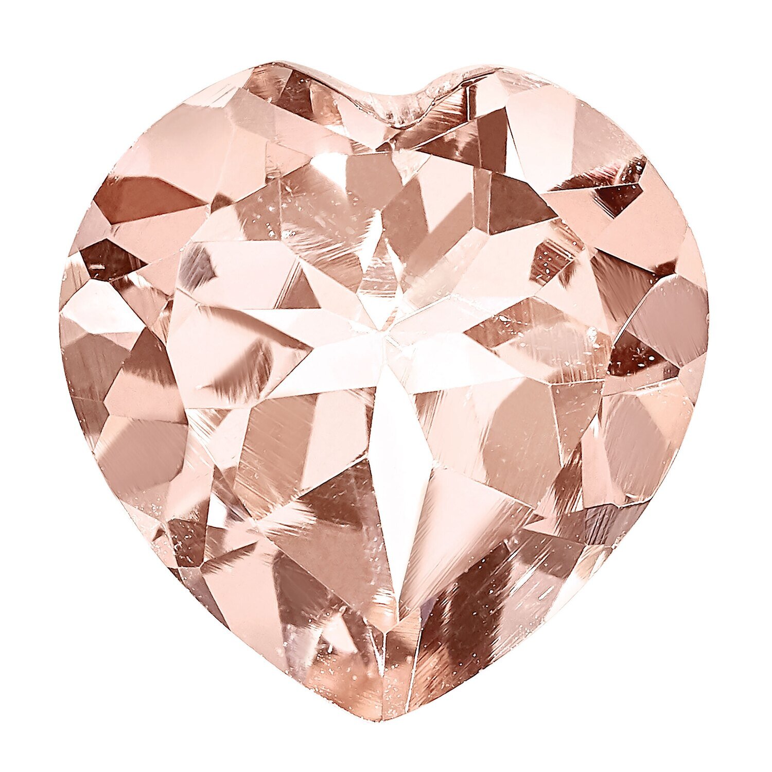 Morganite 8mm Heart Faceted AA Quality Gemstone MG-0800-HTF-AA, MPN: MG-0800-HTF-AA,