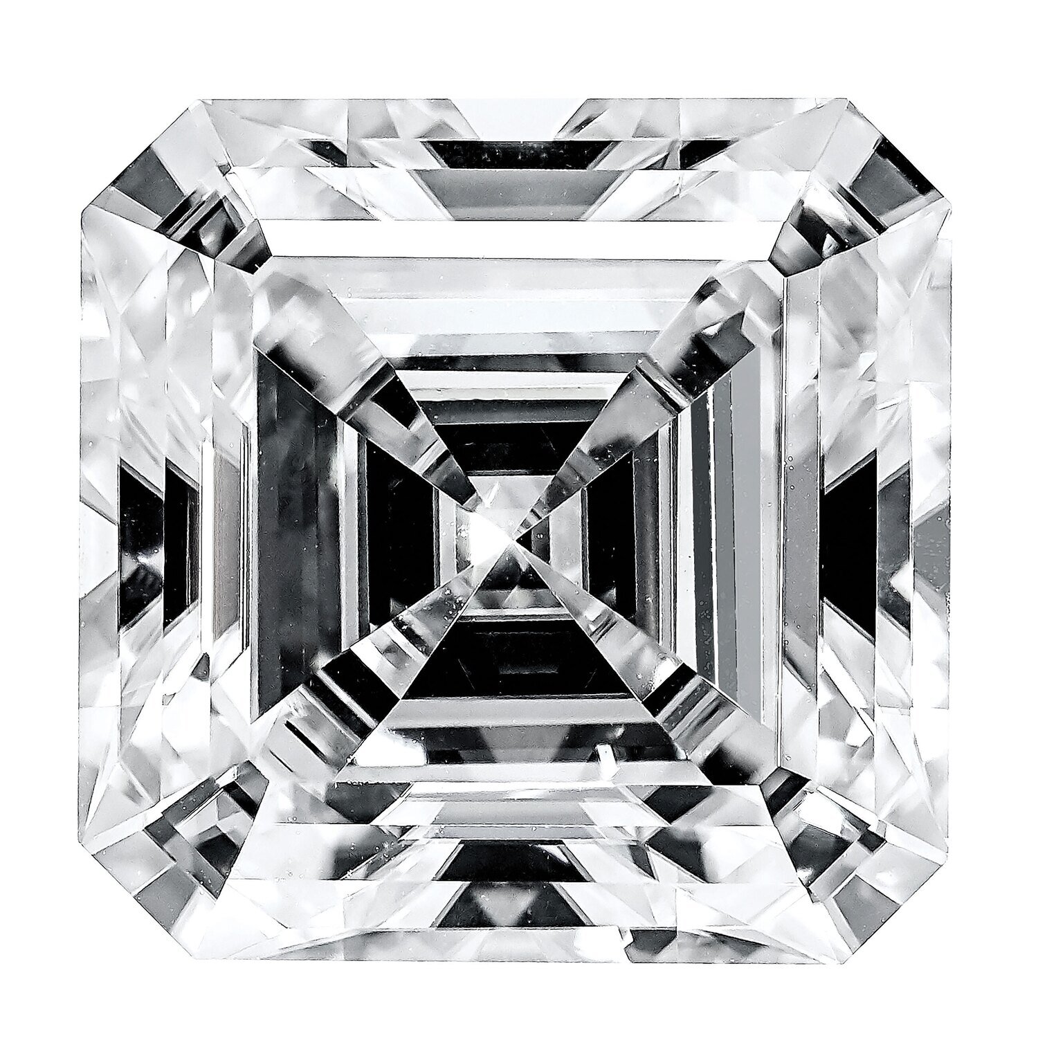 Moissanite True Light H Color 10mm Asscher Cut Gemstone MT-1000-ASH-QR