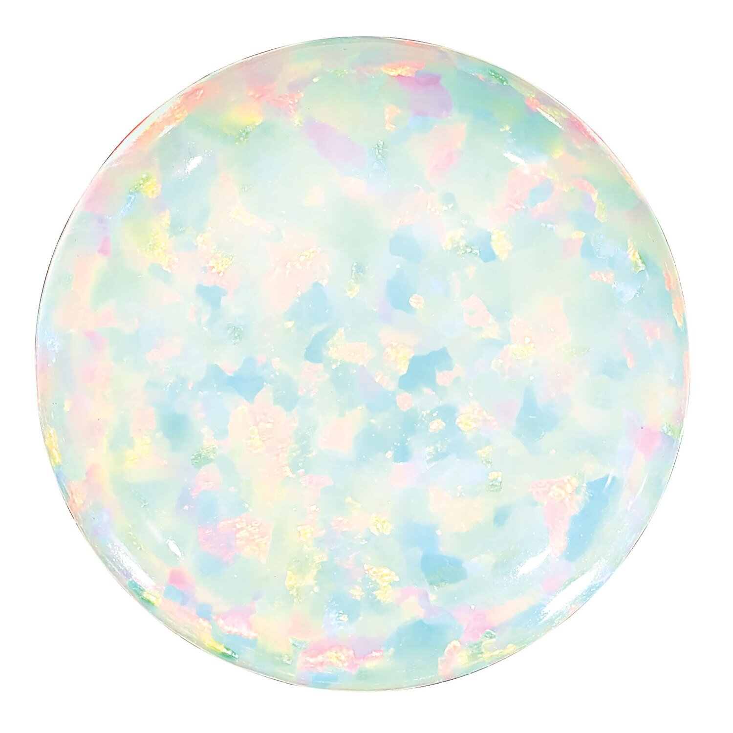 Imitation Opal White 7mm Round Cabochon Gemstone OI-0700-RDC-WH, MPN: OI-0700-RDC-WH,