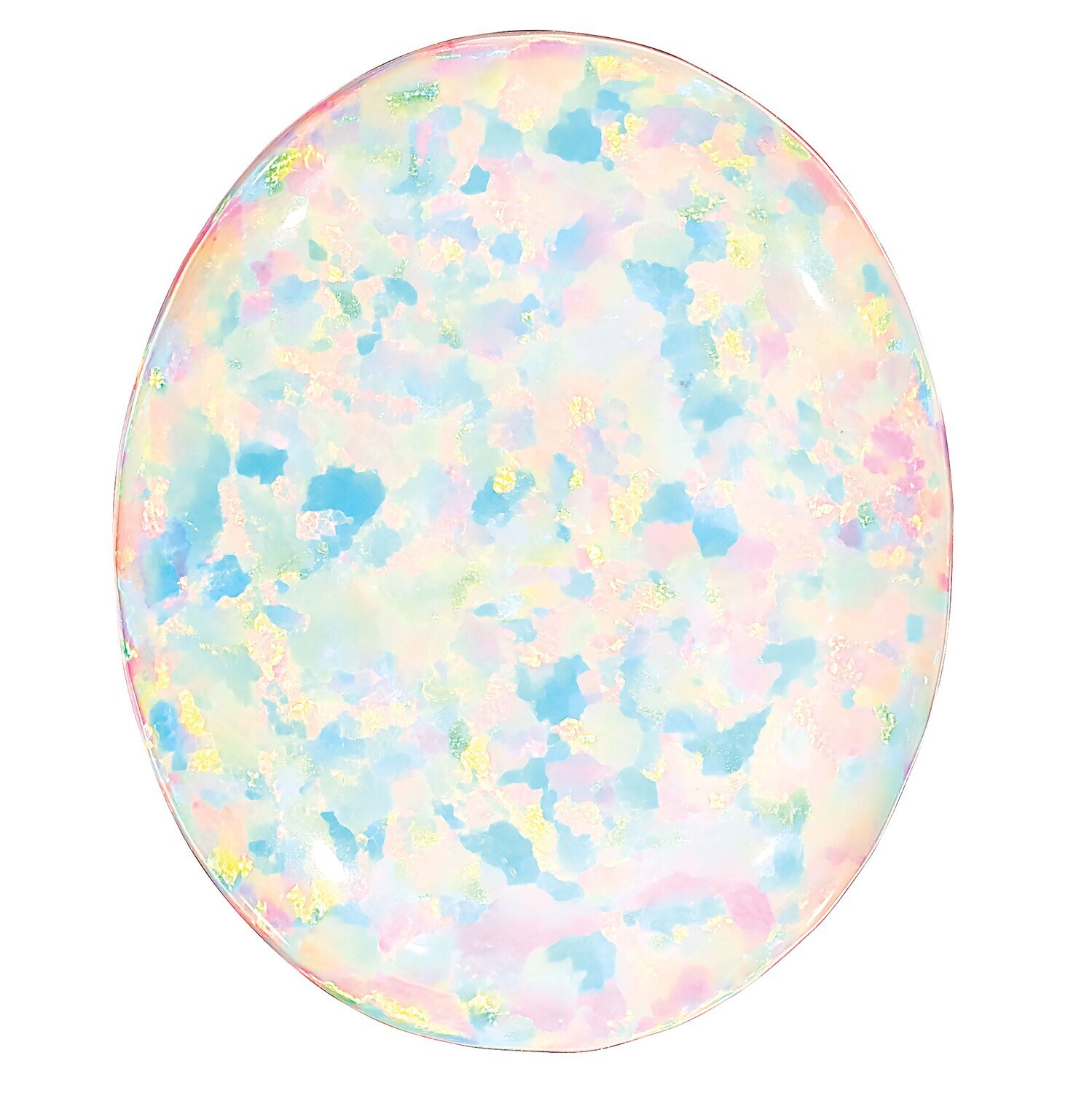 Imitation Opal White 6X4mm Oval Cabochon Gemstone OI-0604-OVC-WH