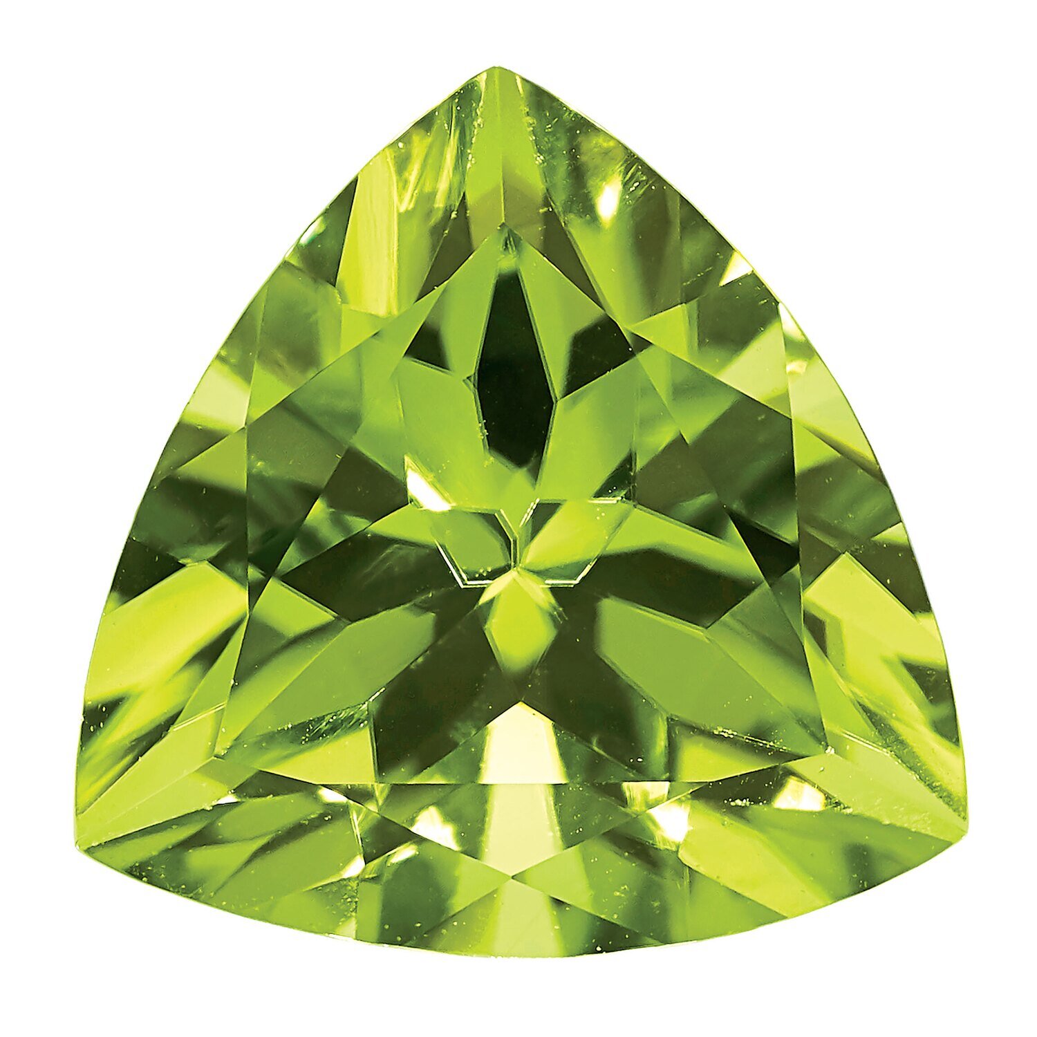 Peridot 7mm Trillion AA Quality Gemstone PE-0700-TRF-AA, MPN: PE-0700-TRF-AA,