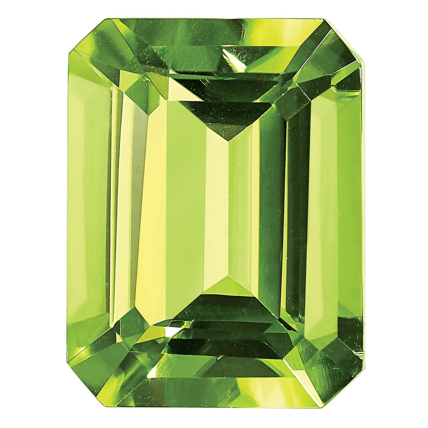Peridot 9X7mm Emerald Cut AA Quality Gemstone PE-0907-OCE-AA, MPN: PE-0907-OCE-AA,