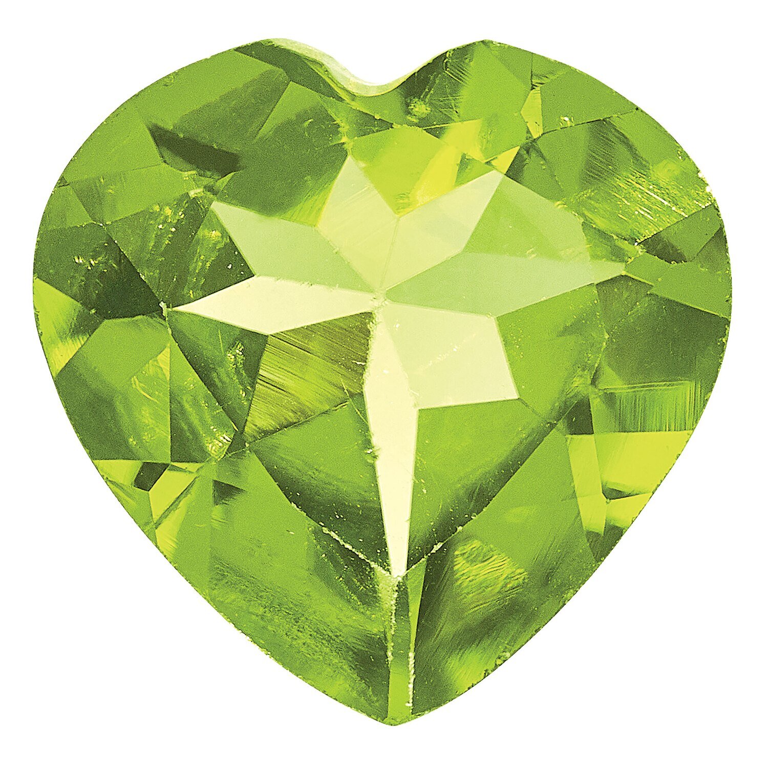 Peridot 7mm Heart Faceted AA Quality Gemstone PE-0700-HTF-AA, MPN: PE-0700-HTF-AA,