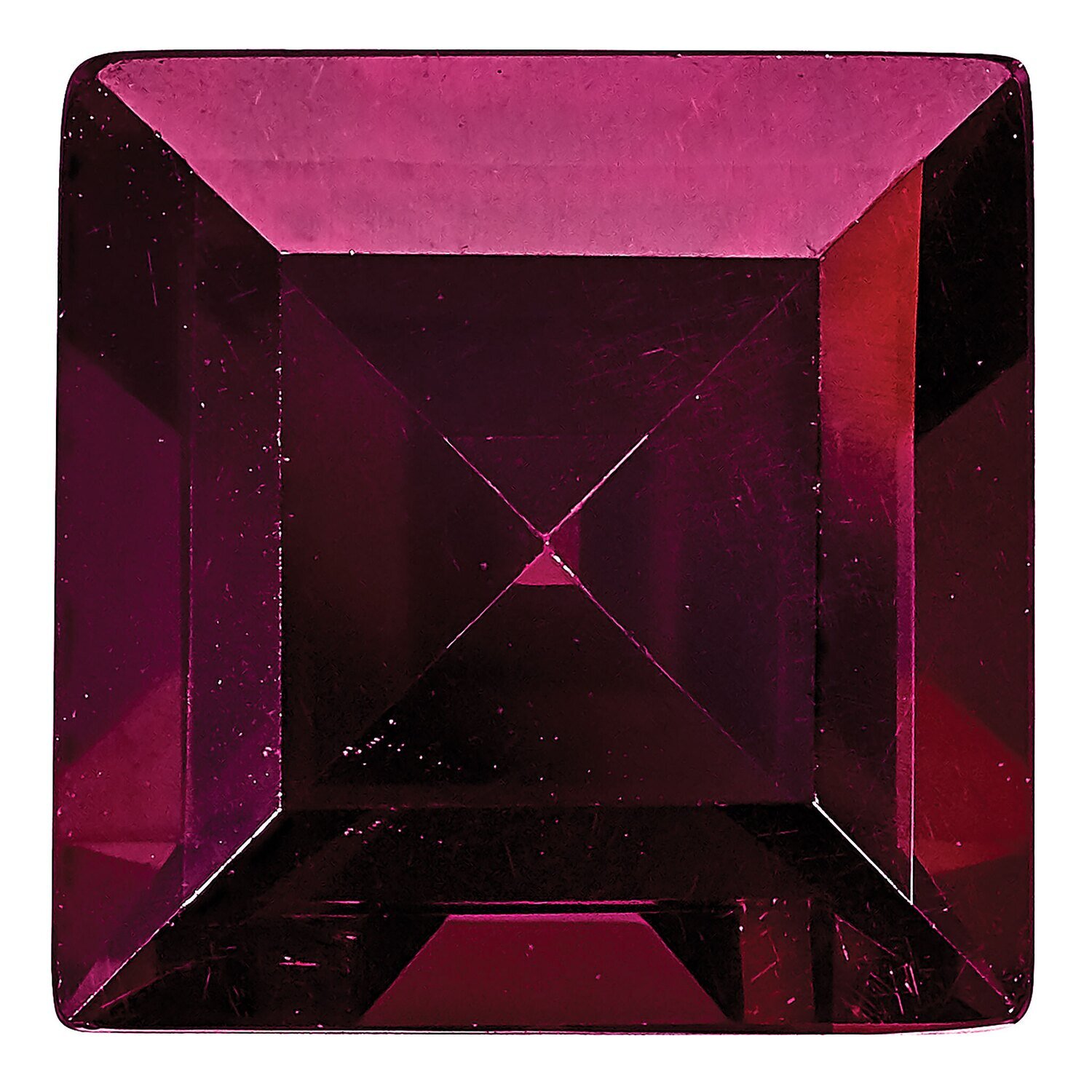 Rhodolite Garnet 7mm Square Step Cut AA Quality Gemstone RG-0700-SQS-AA