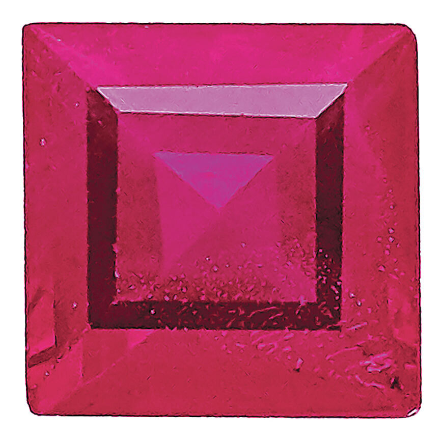 Ruby 2mm Square Step Cut A Quality Gemstone RU-0200-SQS-A, MPN: RU-0200-SQS-A,