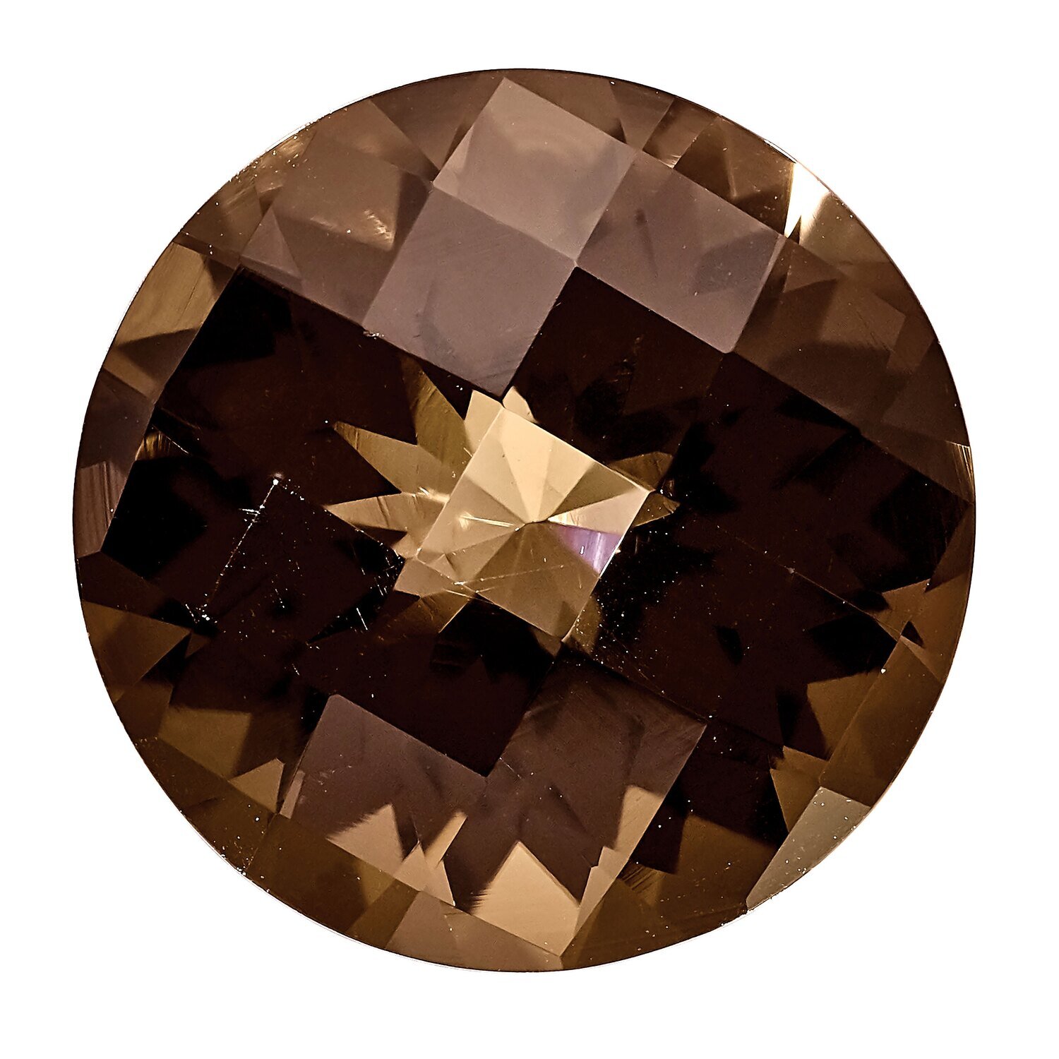 Smoky Quartz 9mm Round Checkerboard AA Quality Gemstone SQ-0900-RDX-AA, MPN: SQ-0900-RDX-AA,