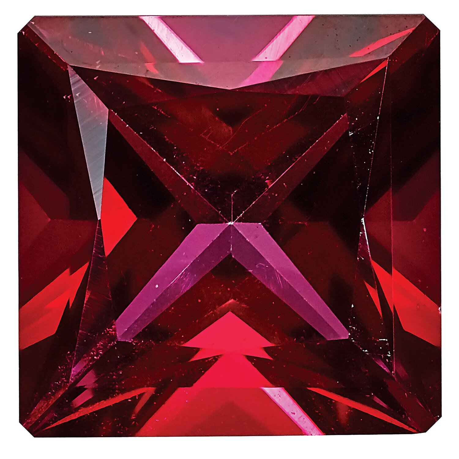 Topaz Blazing Red 6mm Princess Gemstone TP-0600-SQP-RB, MPN: TP-0600-SQP-RB,