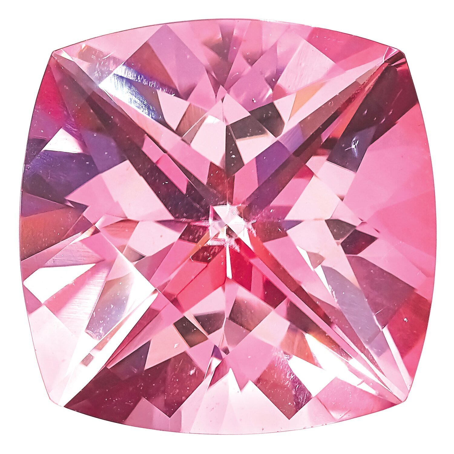Topaz Baby Pink 8mm Cushion Checkerboard Gemstone TP-0800-CUX-PB, MPN: TP-0800-CUX-PB,