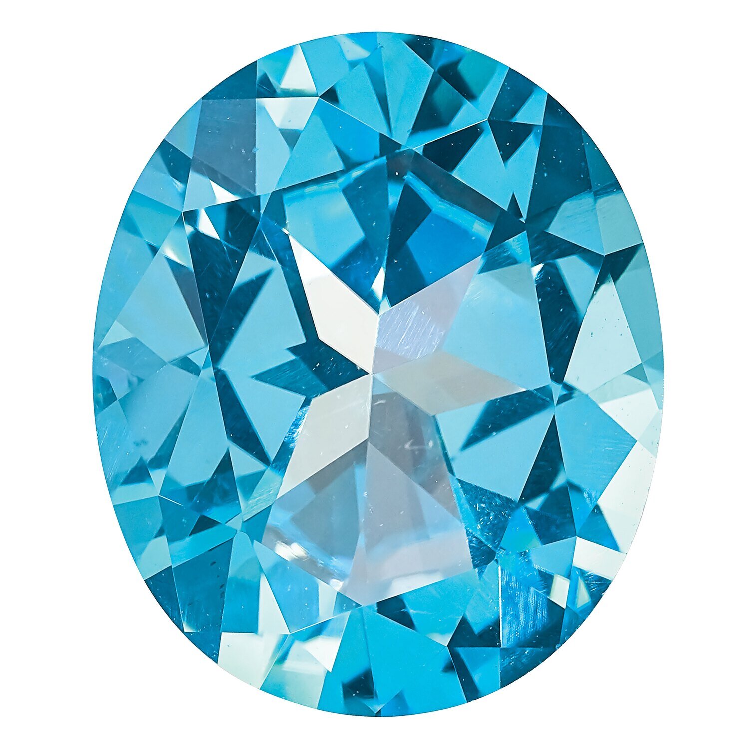 Topaz Ice Blue 10X8mm Oval Gemstone TP-1008-OVF-BI, MPN: TP-1008-OVF-BI,