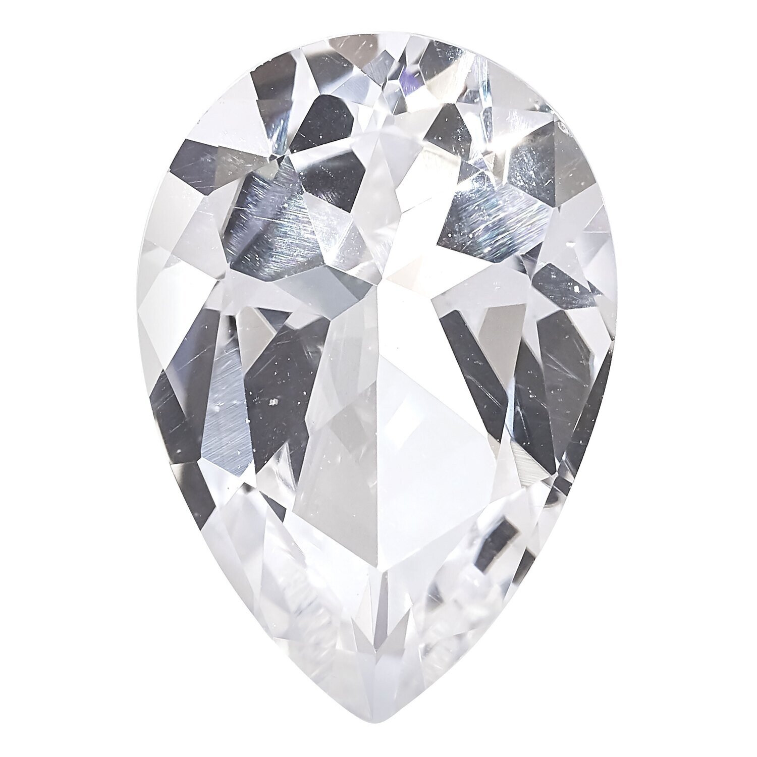 Topaz White 10X7mm Pear Gemstone TP-1007-PSF-WH, MPN: TP-1007-PSF-WH,