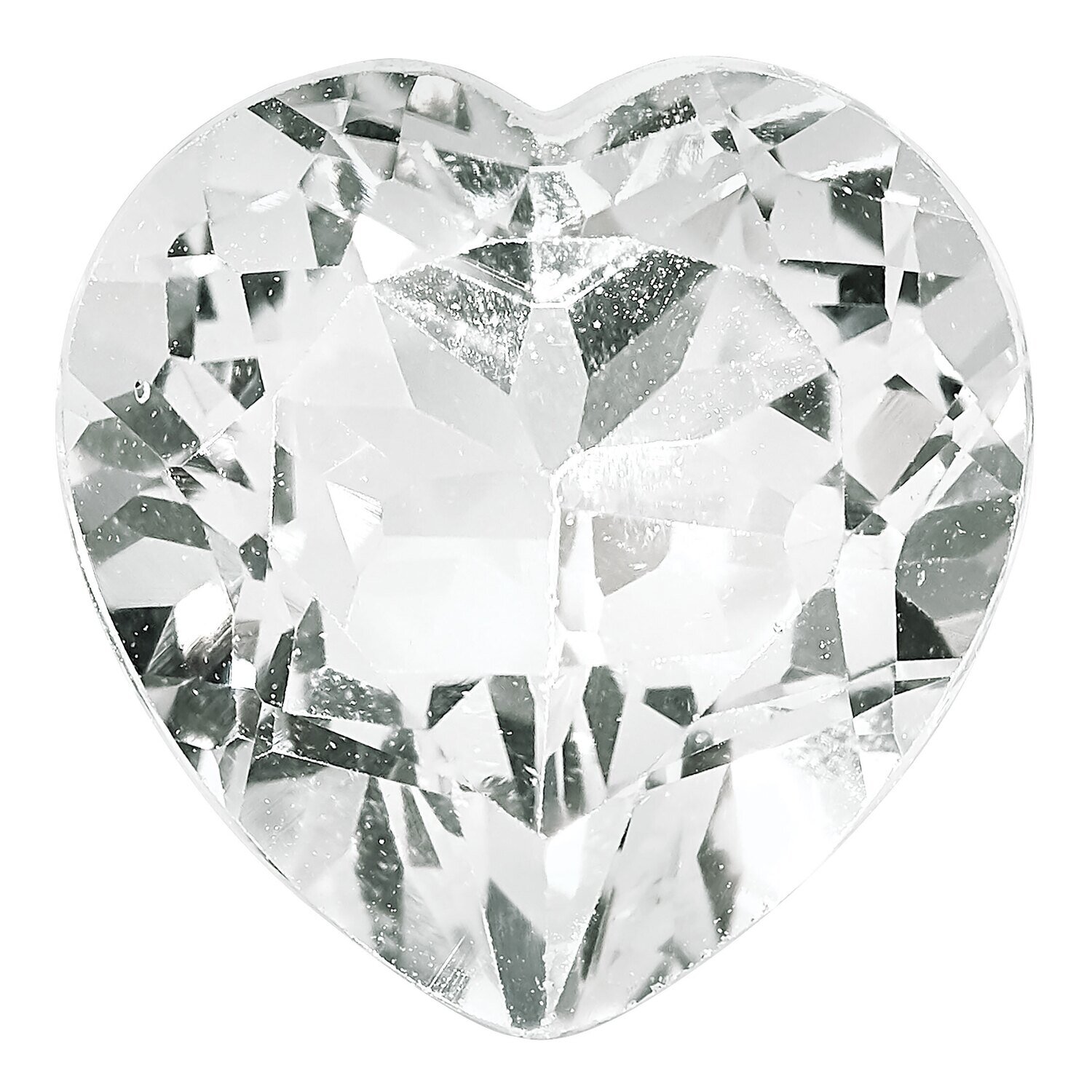 White Topaz 7mm Heart Faceted AA Quality Gemstone WT-0700-HTF-AA