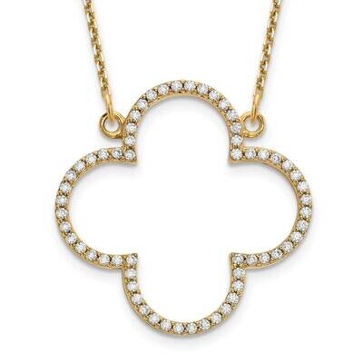 Medium Quatrefoil Design with Out Chain Necklace Mounting 18 Inch 14k Gold XP5051, MPN: XP5051,