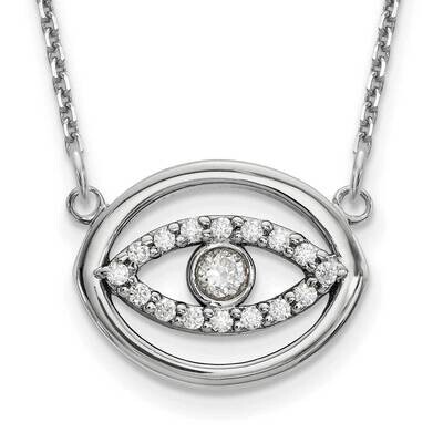 Gold Halo Evil Eye Necklace with Out Chain Mounting 18 Inch 14k White Gold Medium XP5039W, MPN: XP5…