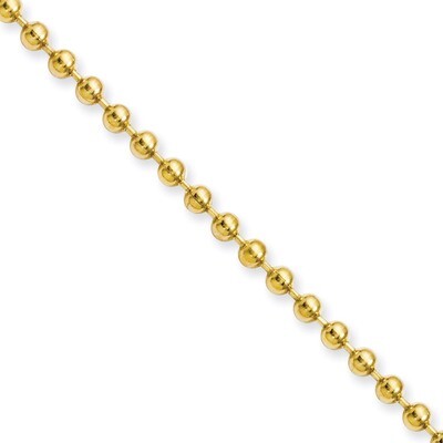 IP Gold-plated 3.0mm 18 Inch Ball Chain - Stainless Steel SRN223GP by Chisel, MPN: SRN223GP, 883957…