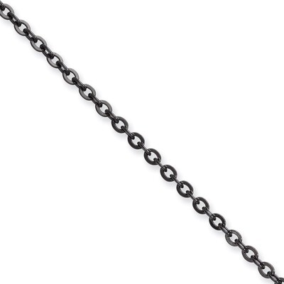 IP Black-plated 2.30mm 18 Inch Cable Chain - Stainless Steel SRN228BP by Chisel, MPN: SRN228BP, 886…