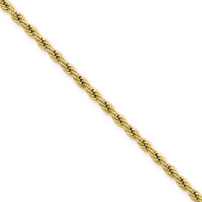 IP Gold-plated 2.3mm 18 Inch Rope Chain - Stainless Steel SRN672GP by Chisel, MPN: SRN672GP, 883957…