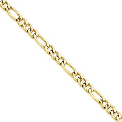 IP Gold-plated 6.30mm 20 Inch Figaro Chain - Stainless Steel SRN680GP by Chisel, MPN: SRN680GP, 883…