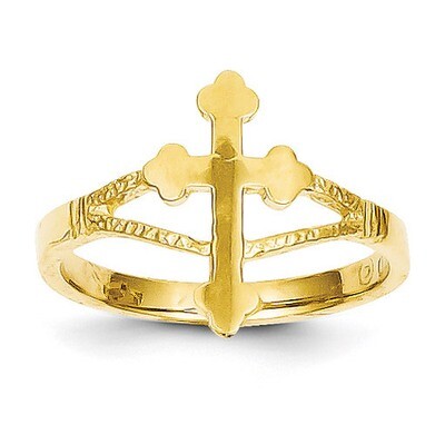 Cross Ring 14k Gold Polished D77, MPN: D77, 886774094151