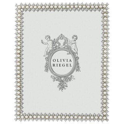 Olivia Riegel Silver Crystal &amp; Pearl 8 x 10 Inch Picture Frame 150280, MPN: 150280,