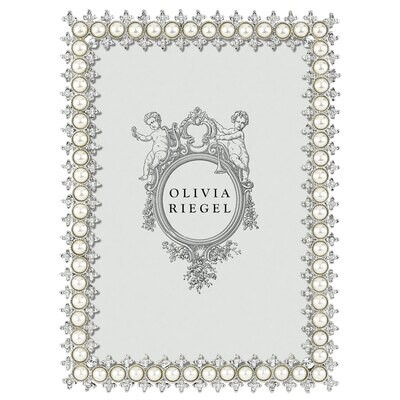 Olivia Riegel Silver Crystal &amp; Pearl 5 x 7 Inch Picture Frame 150257, MPN: 150257,