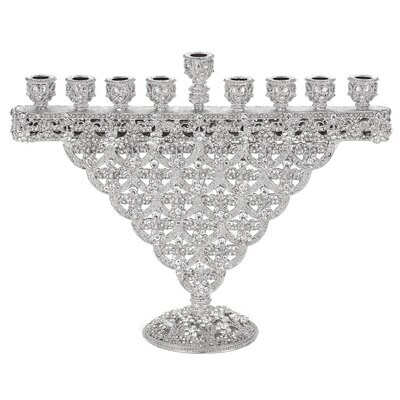 Olivia Riegel Silver Crystal Sinclair Menorah CH1715, MPN: CH1715, 817655017334