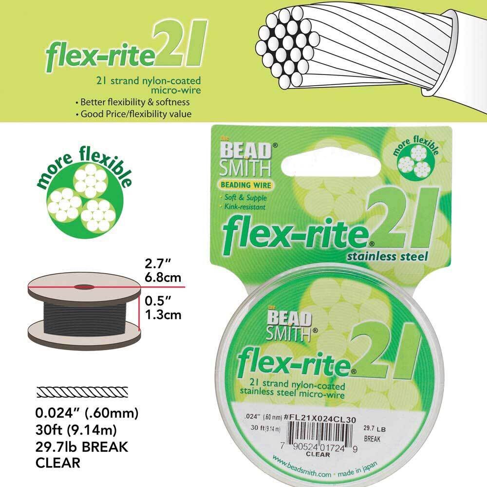 Flex-rite 21 Clear .024in Diameter 30 Feet Strand Wire Stainless Steel CRD852/24-30, MPN: CRD852/24…
