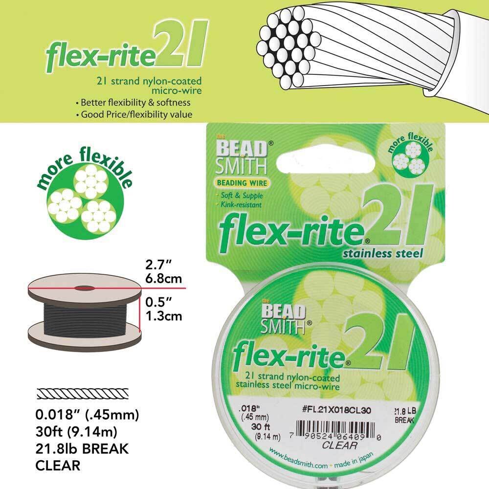 Flex-rite 21 Clear .018in Diameter 30 Feet Strand Wire Stainless Steel CRD852/18-30, MPN: CRD852/18…