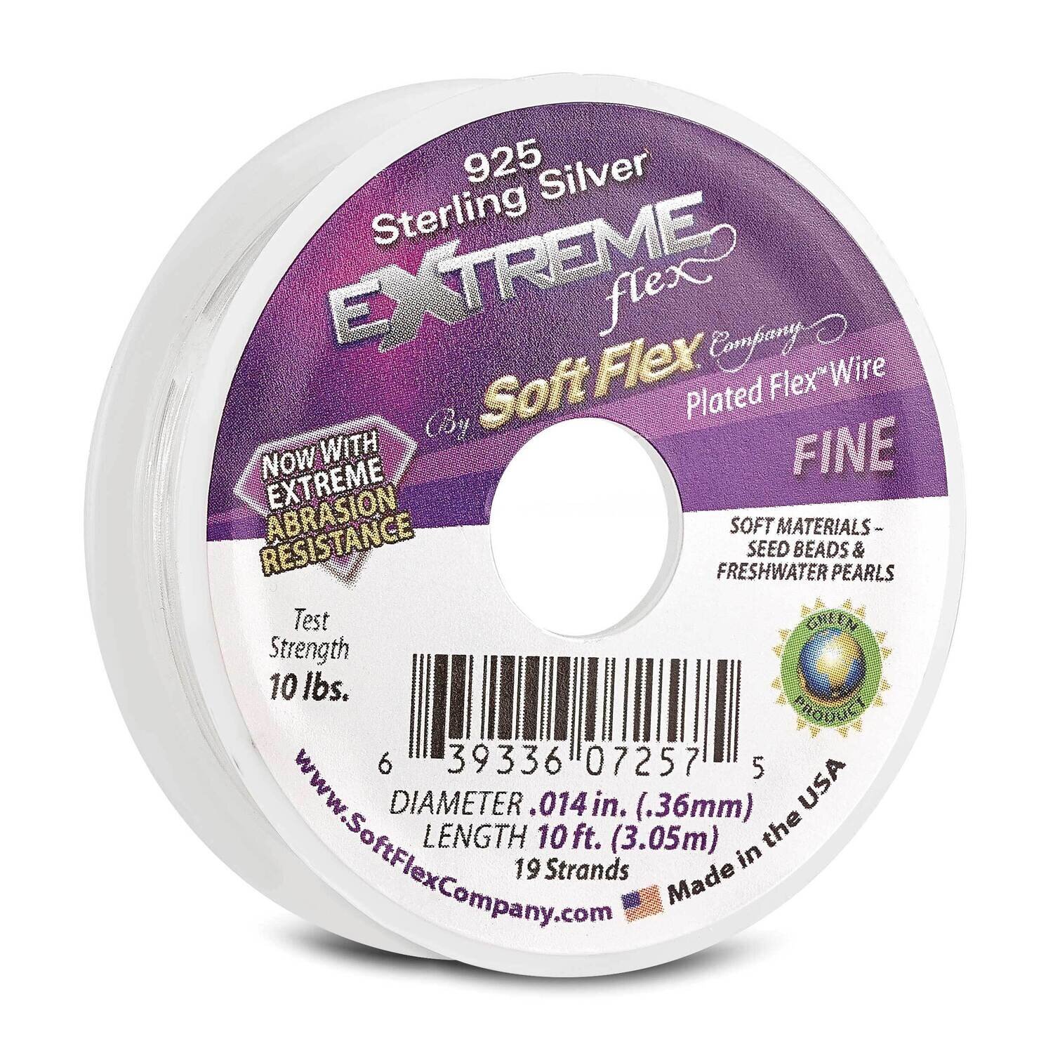 Soft Flex Extreme .014in Diameter 10 Feet 925 Flex Wire Sterling Silver CRD862/14