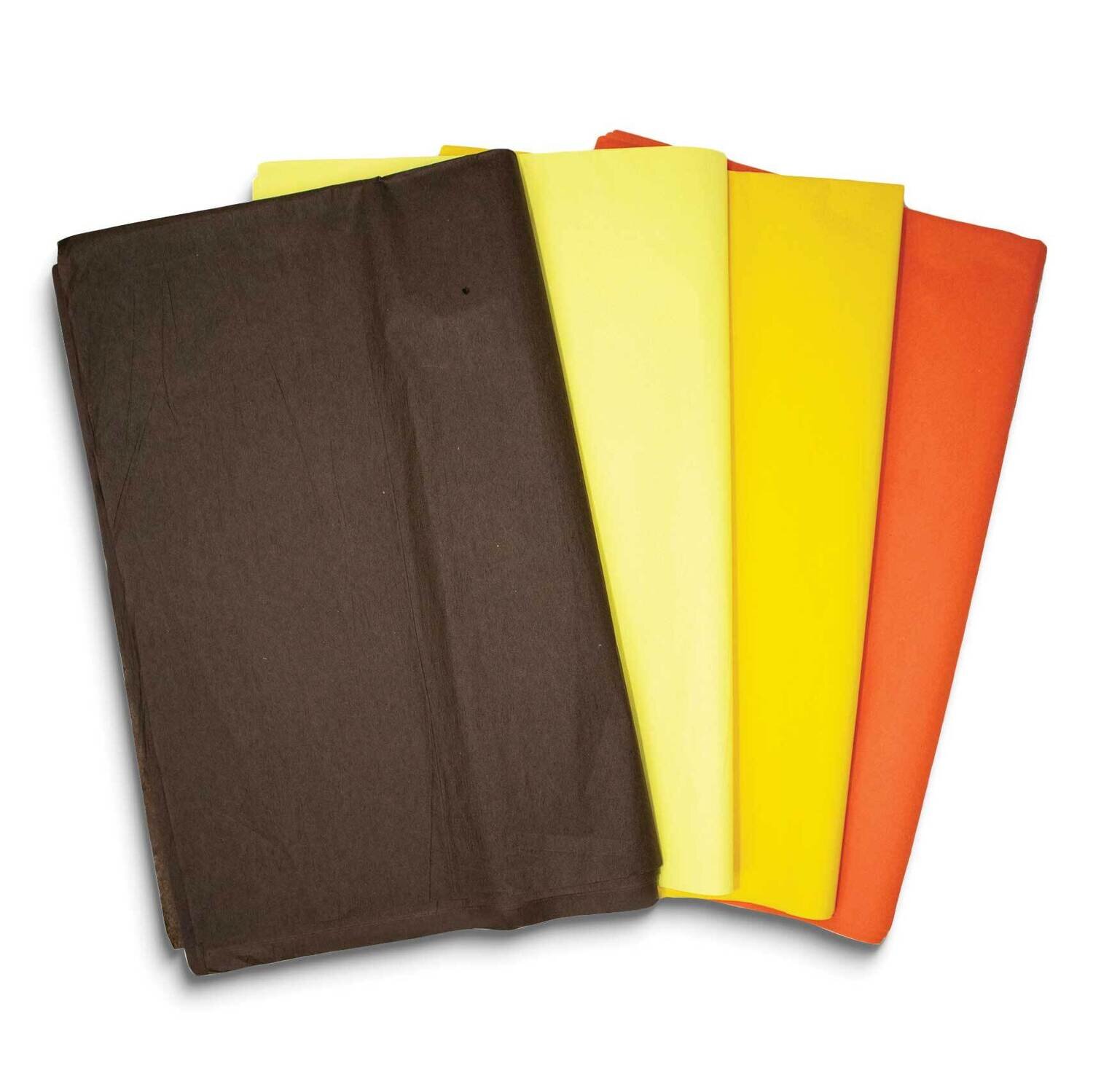 Four Color 48 Sheet Light Yellow, Dark Yellow, Red, Black Mixed Tissue Paper Set 12 Each Color JT50…