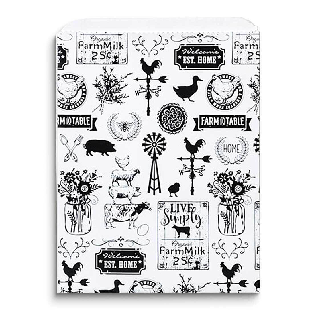 Farm Pattern Pack of 125 Paper 8.5x11 Flat Merchandise Bags JT5108-FARM, MPN: JT5108-FARM,