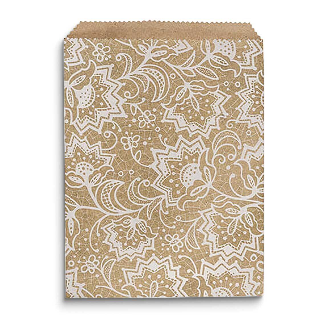 Lace Print Pack of 125 Paper 8.5x11 Flat Merchandise Bags JT5108-LACE, MPN: JT5108-LACE,