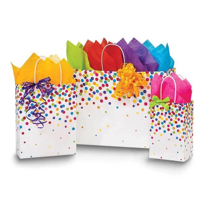 Colorful Confetti 6 Paper Bags and 20 Sheets Tissue Paper Set JT5076