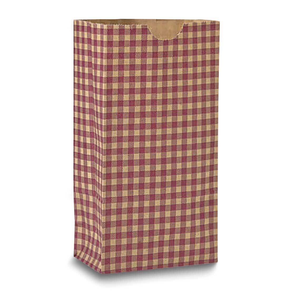 Burgundy Plaid Pack of 50 5x3x9 Paper Gift Bags JT5086-BUR, MPN: JT5086-BUR,