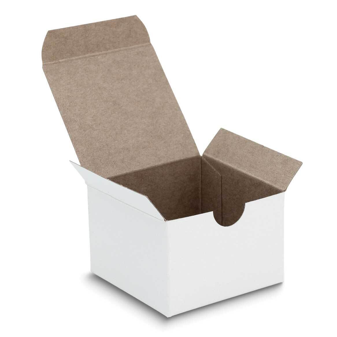 White Pack of 10 Square 3x3x2in Recycled Paper Gift Boxes JT5090-WT, MPN: JT5090-WT,