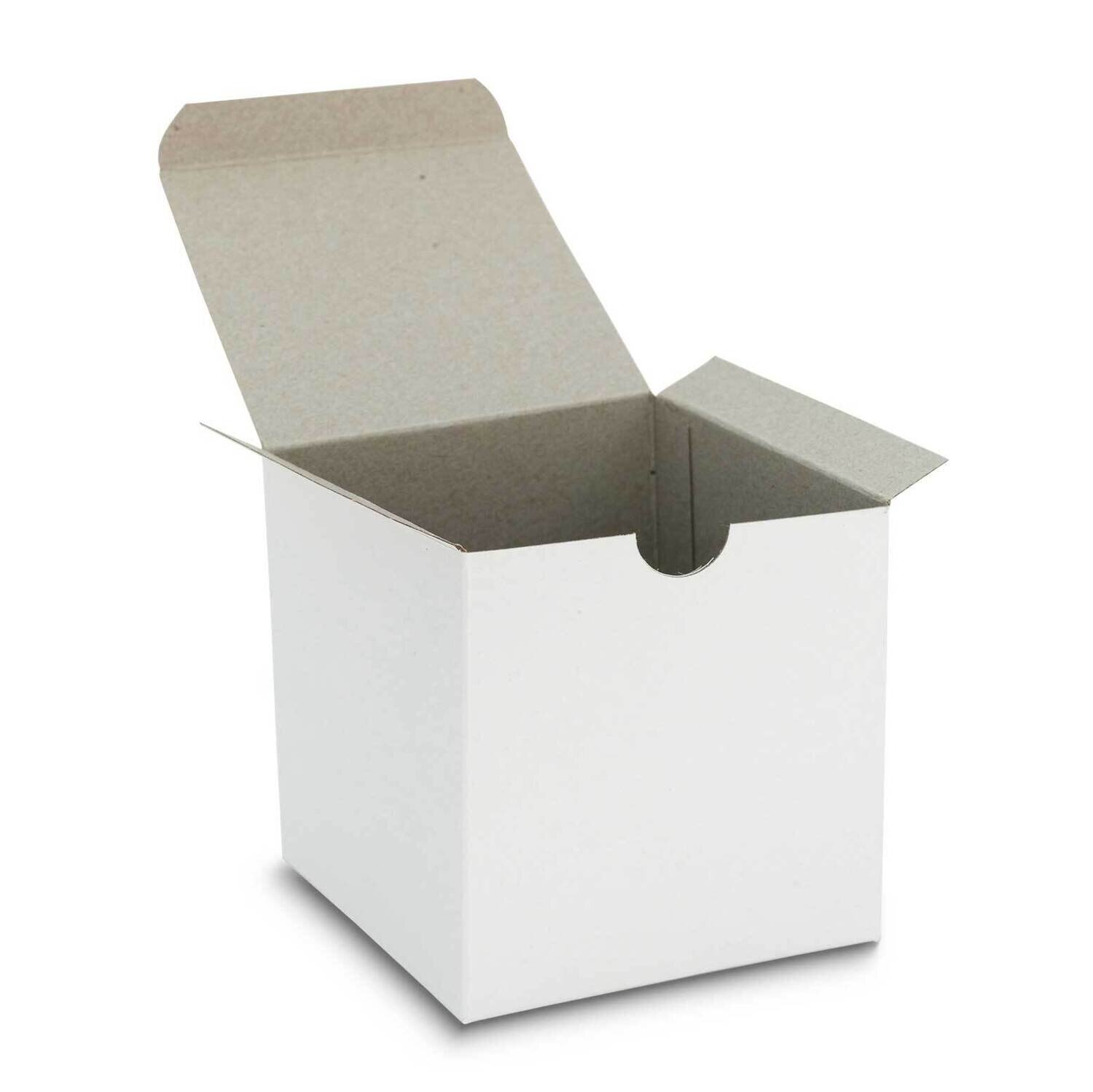 White Pack of 10 Square 4x4x4in Recycled Paper Gift Boxes JT5091-WT, MPN: JT5091-WT,