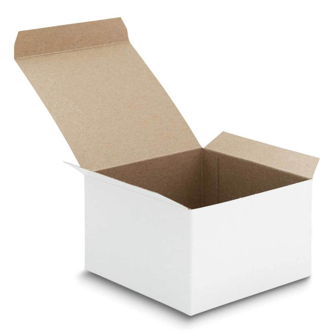 White Pack of 10 Square 5x5x3in Recycled Paper Gift Boxes JT5092-WT
