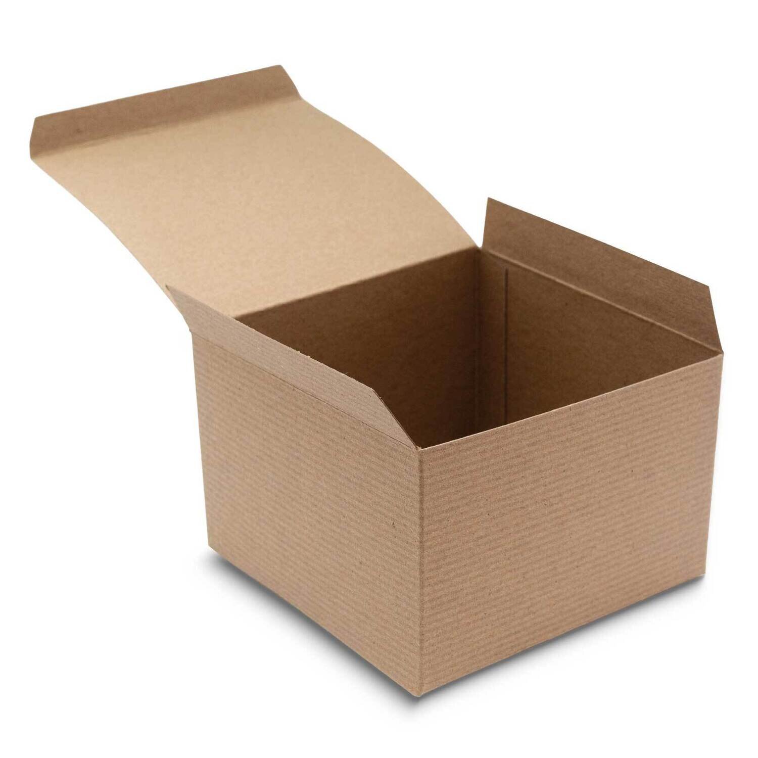 Brown Pack of 10 Square 6x6x4in Recycled Paper Gift Boxes JT5093-BR