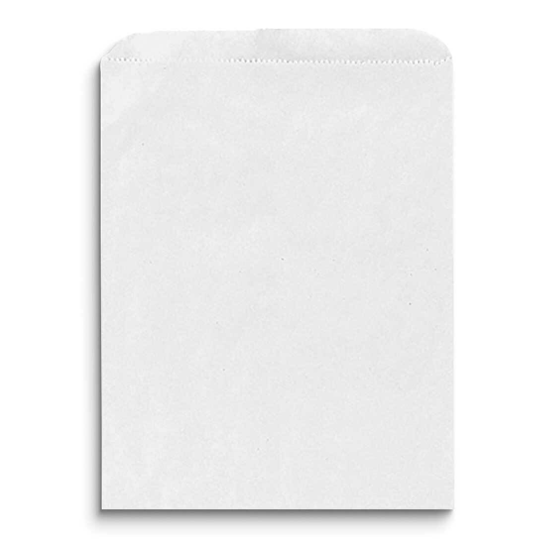 White Pack of 125 Paper 8.5x11 Flat Merchandise Bags JT5108-WT