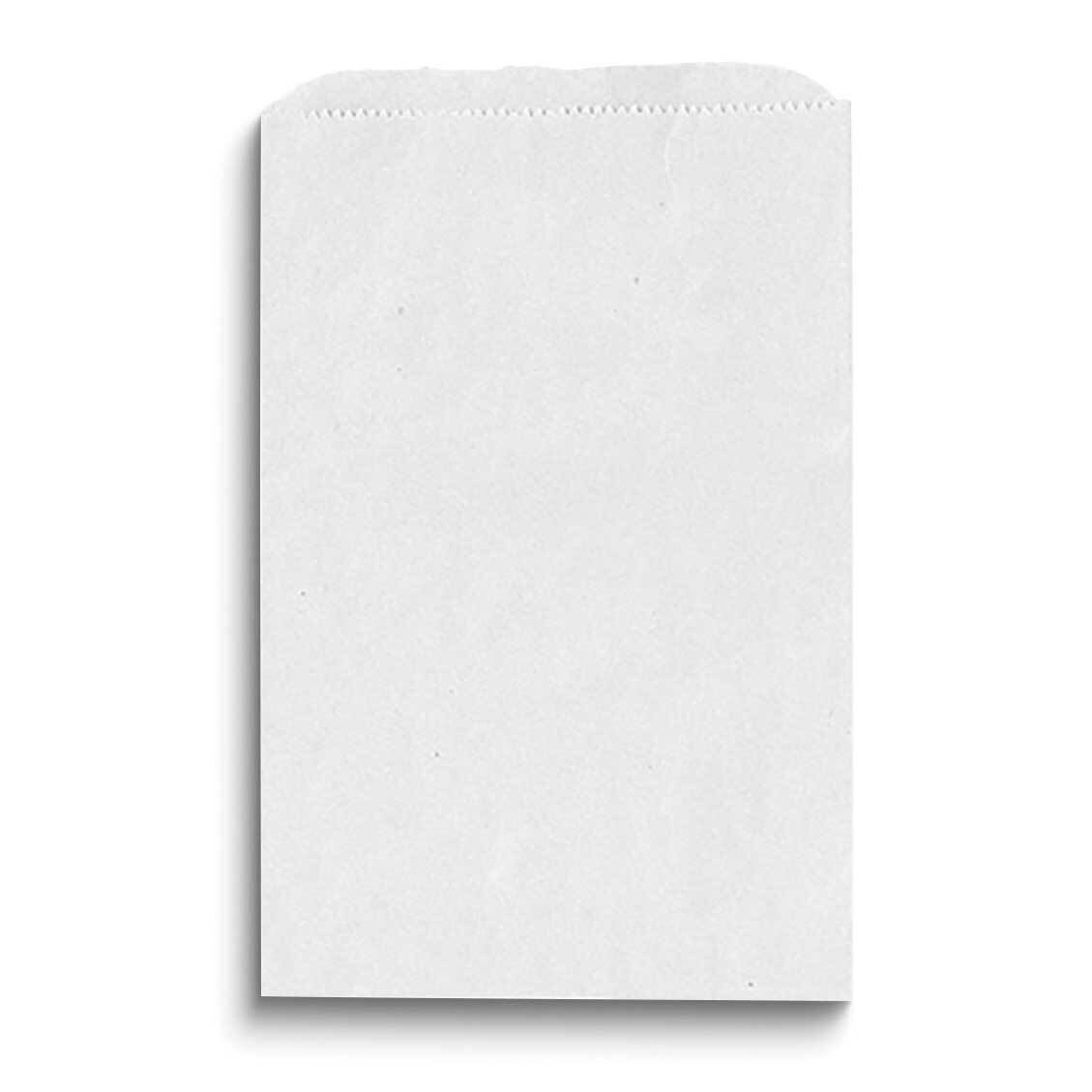 White Pack of 125 Paper 6.25x9.25 Flat Merchandise Bags JT5107-WT