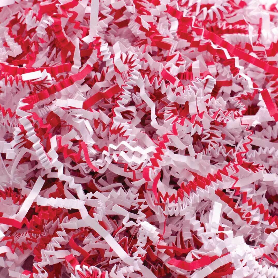 Red and White Mixed Crinkle Cut Shredded Paper JT5109-RDWT
