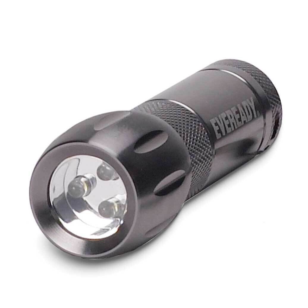 Eveready Compact Metal LED 80 Lumens Flashlight with Three AAA Eveready Batteries JT5346, MPN: JT53…
