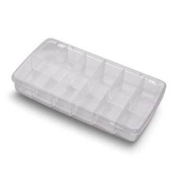 Clear Plastic 12 Compartment 8.25x4.5x1.38 inch Organizer Box with Lid JT5382