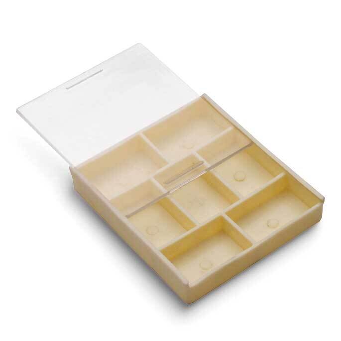 Blue 7 Compartment Plastic Organizer Tray with Clear Slide Lid JT5384