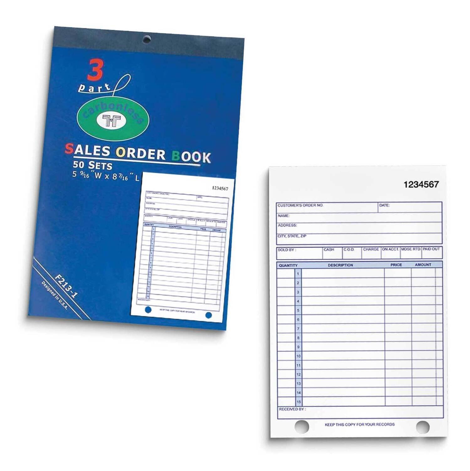 2 Part Carbonless Sales Order Book JT5429, MPN: JT5429, 790524844623