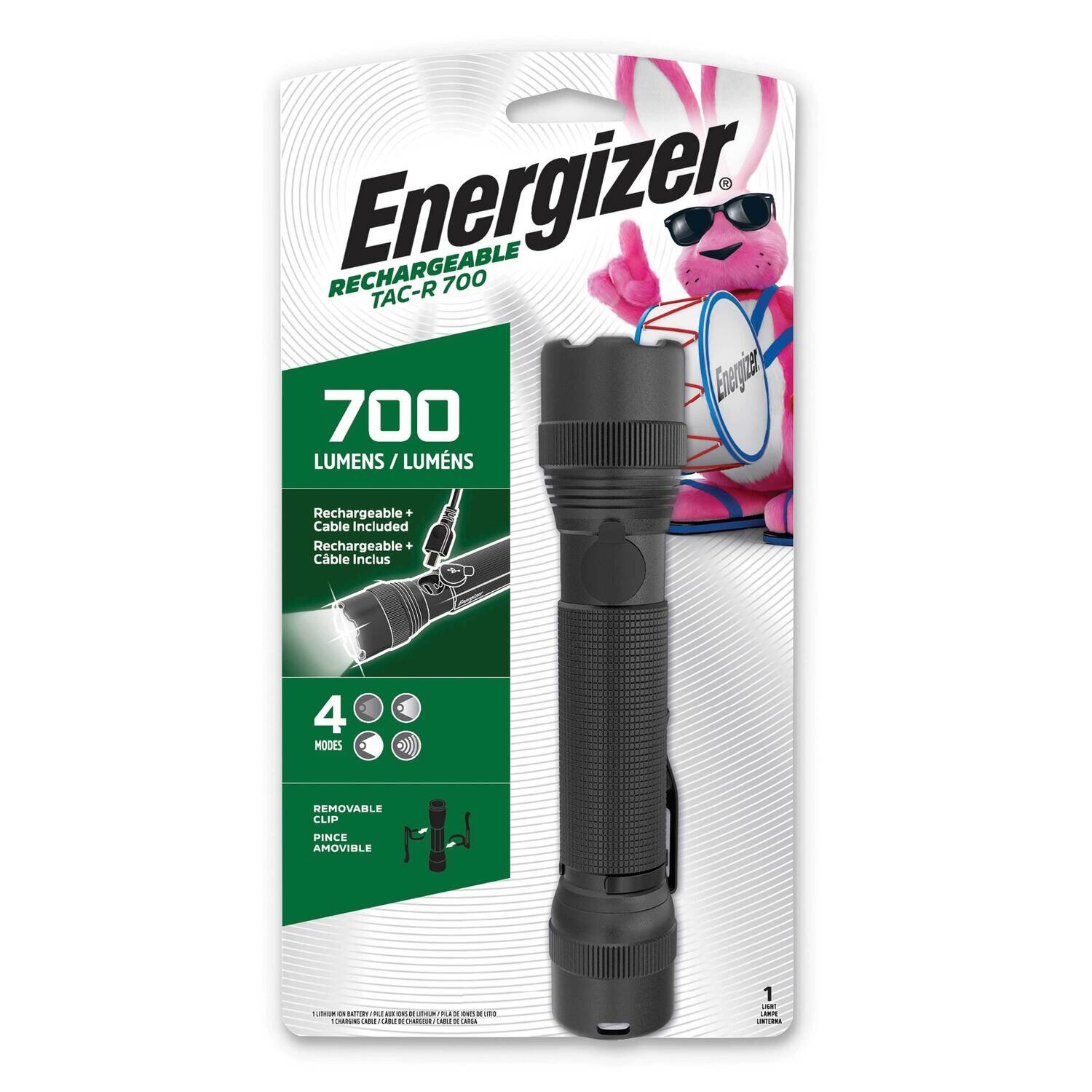 Energizer Rechargeable Tactical Flashlight with two USB ports JT5339