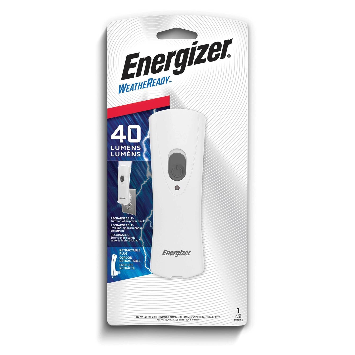 Energizer Weather Ready Rechargeable Compact Handheld LED Flashlight JT5345